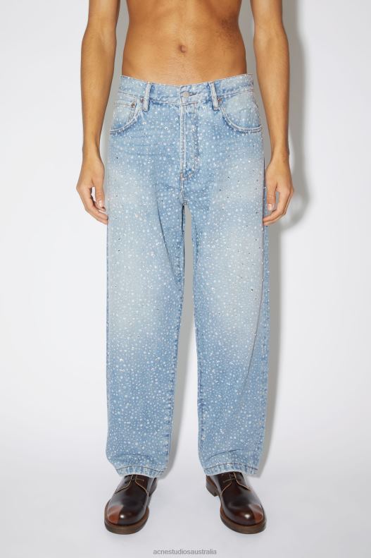 Loose fit jeans - 1991 Toj rhinestones Light Blue Acne Studios R66LJ1168 Apparel