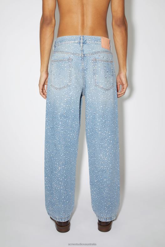 Loose fit jeans - 1991 Toj rhinestones Light Blue Acne Studios R66LJ1168 Apparel