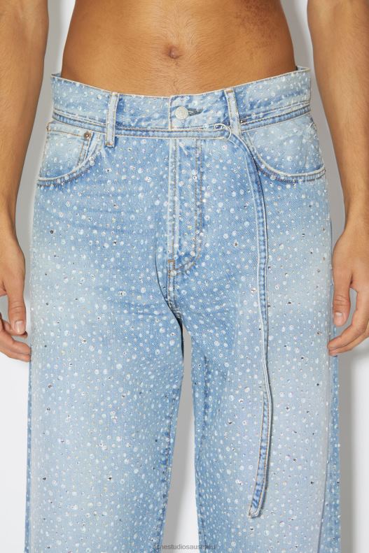 Loose fit jeans - 1991 Toj rhinestones Light Blue Acne Studios R66LJ1168 Apparel