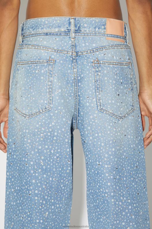 Loose fit jeans - 1991 Toj rhinestones Light Blue Acne Studios R66LJ1168 Apparel