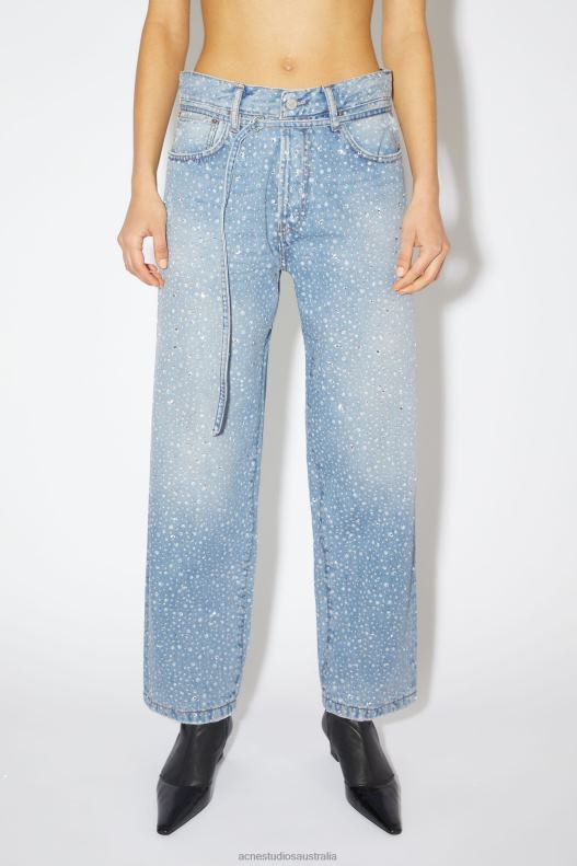 Loose fit jeans - 1991 Toj rhinestones Light Blue Acne Studios R66LJ402 Apparel