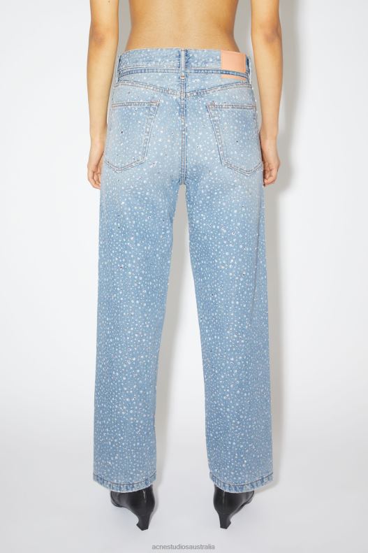 Loose fit jeans - 1991 Toj rhinestones Light Blue Acne Studios R66LJ402 Apparel