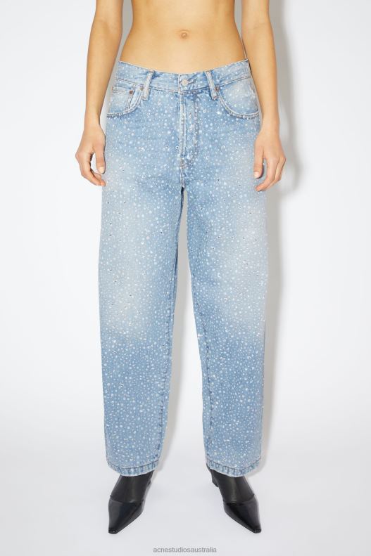 Loose fit jeans - 1991 Toj rhinestones Light Blue Acne Studios R66LJ402 Apparel