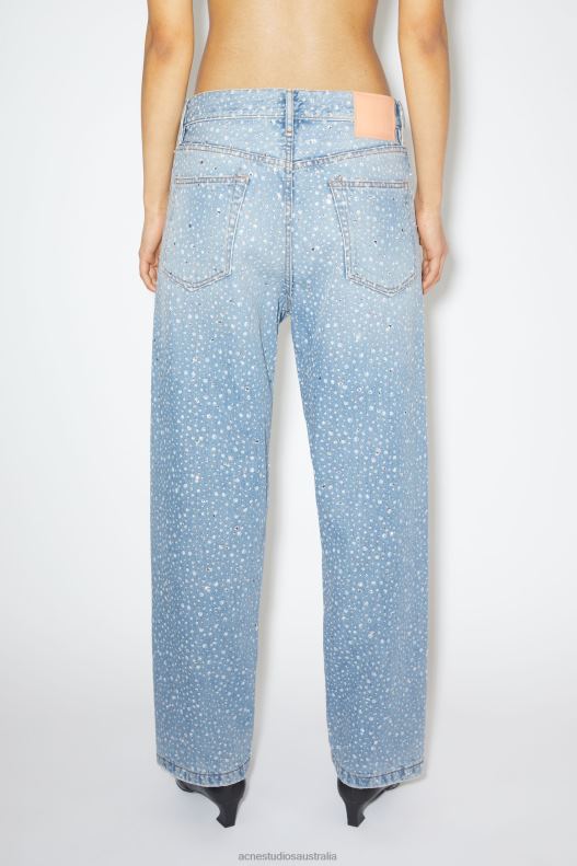 Loose fit jeans - 1991 Toj rhinestones Light Blue Acne Studios R66LJ402 Apparel