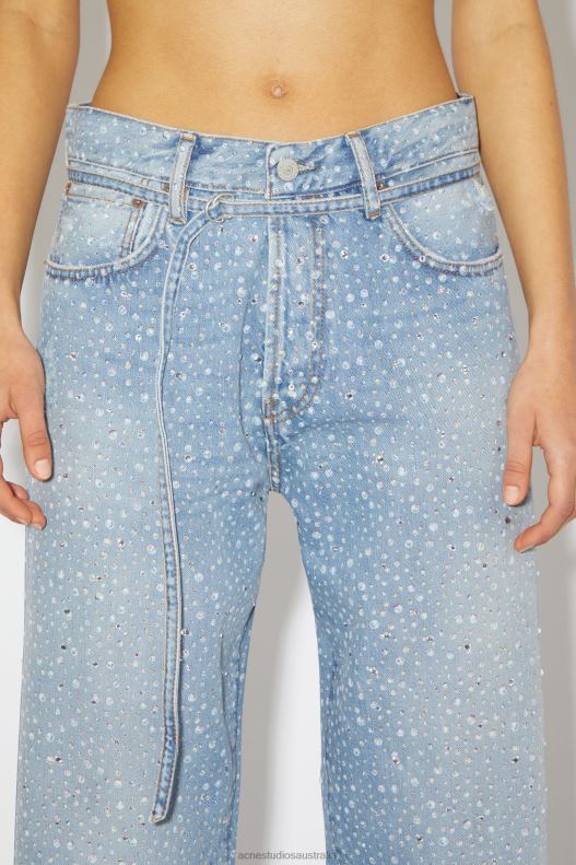 Loose fit jeans - 1991 Toj rhinestones Light Blue Acne Studios R66LJ402 Apparel