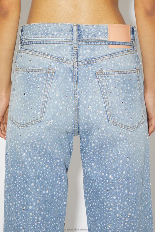 Loose fit jeans - 1991 Toj rhinestones Light Blue Acne Studios R66LJ402 Apparel