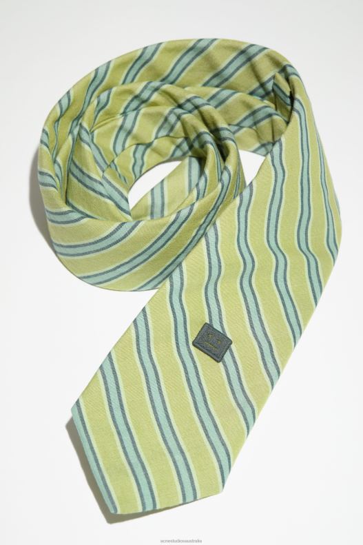 Micro face logo tie Bright Green/Dark Green Acne Studios R66LJ599 Accessories