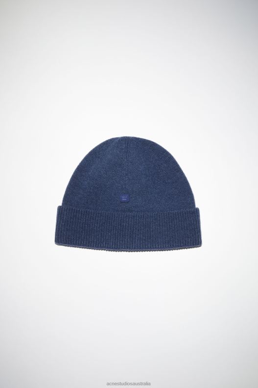 Micro face patch beanie Ink Blue Acne Studios R66LJ547 Accessories