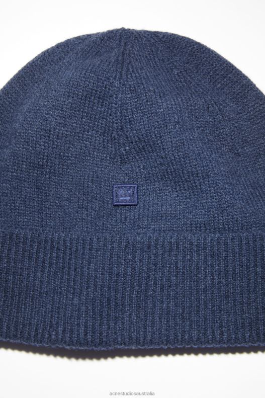 Micro face patch beanie Ink Blue Acne Studios R66LJ547 Accessories