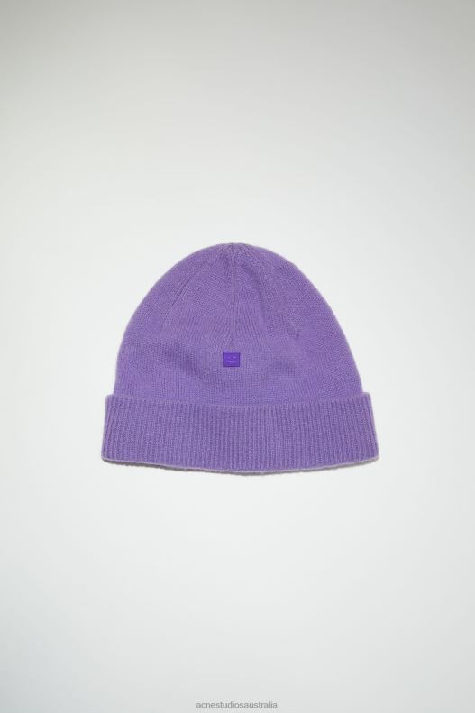 Micro face patch beanie Iris Purple Acne Studios R66LJ747 Accessories