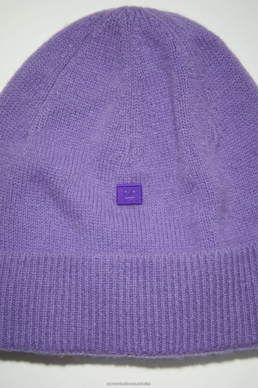 Micro face patch beanie Iris Purple Acne Studios R66LJ747 Accessories