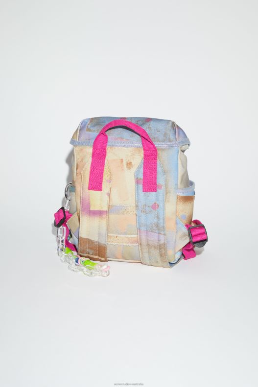 Mini backpack Beige/Multi Acne Studios R66LJ790 Accessories