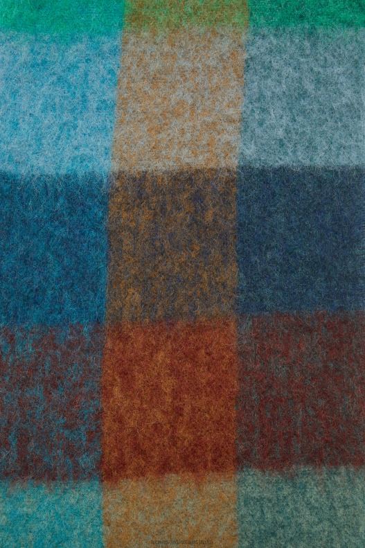 Mohair checked scarf Turquoise/Camel/Blue Acne Studios R66LJ542 Accessories