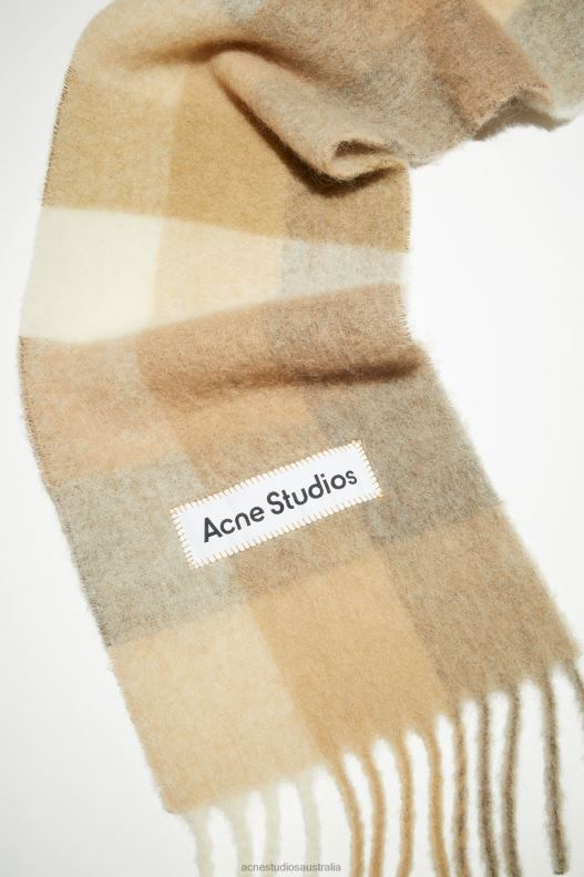 Mohair checked scarf White/Beige Acne Studios R66LJ832 Accessories