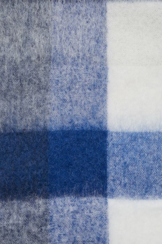 Mohair checked scarf White/Grey/Royal Blue Acne Studios R66LJ566 Accessories