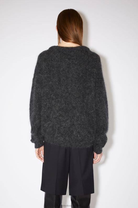 Mohair wool crew neck jumper Anthracite Grey Acne Studios R66LJ425 Apparel