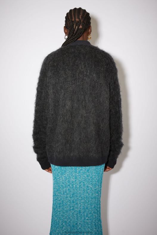 Mohair wool fluffy cardigan Anthracite Grey Acne Studios R66LJ427 Apparel