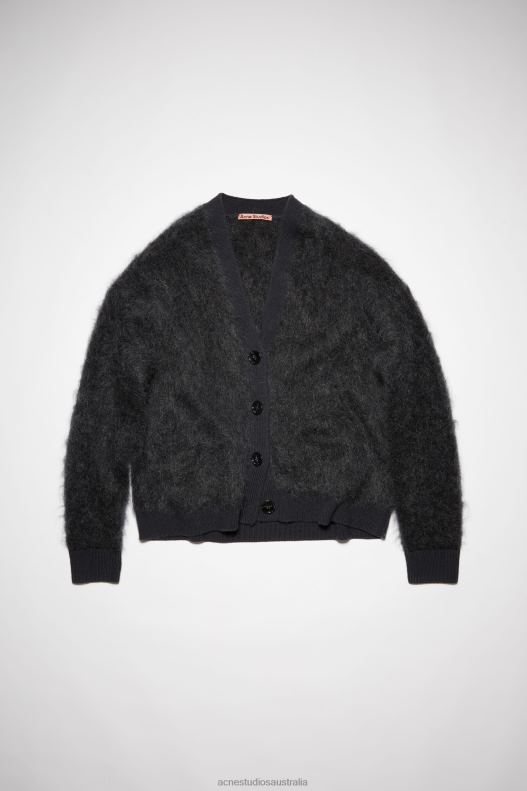 Mohair wool fluffy cardigan Anthracite Grey Acne Studios R66LJ427 Apparel