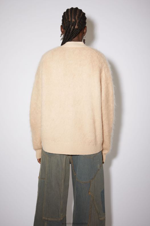 Mohair wool fluffy cardigan Warm Beige Acne Studios R66LJ423 Apparel