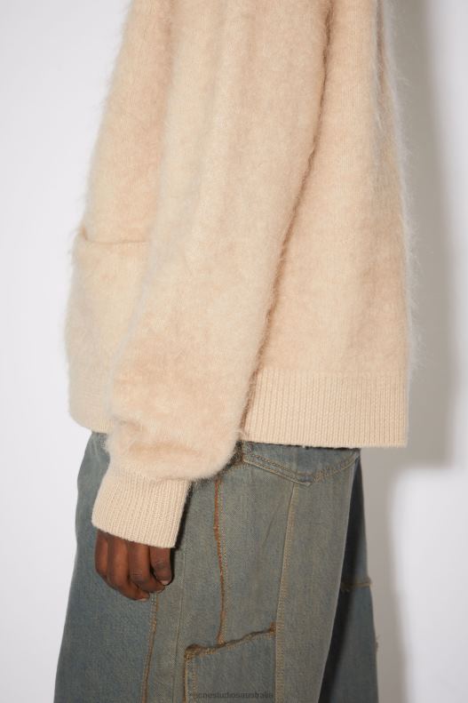 Mohair wool fluffy cardigan Warm Beige Acne Studios R66LJ423 Apparel