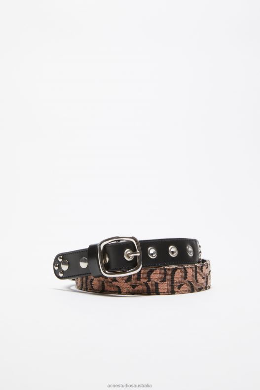 Monogram buckle belt Pink/Black Acne Studios R66LJ848 Accessories