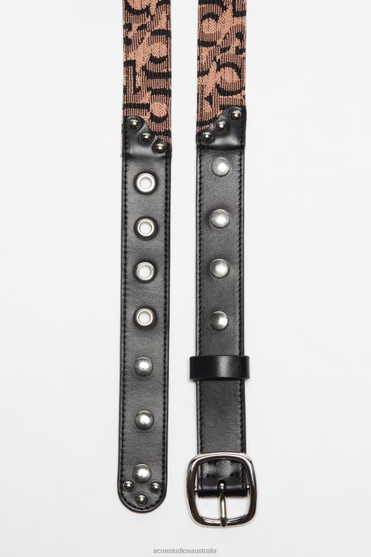 Monogram buckle belt Pink/Black Acne Studios R66LJ848 Accessories