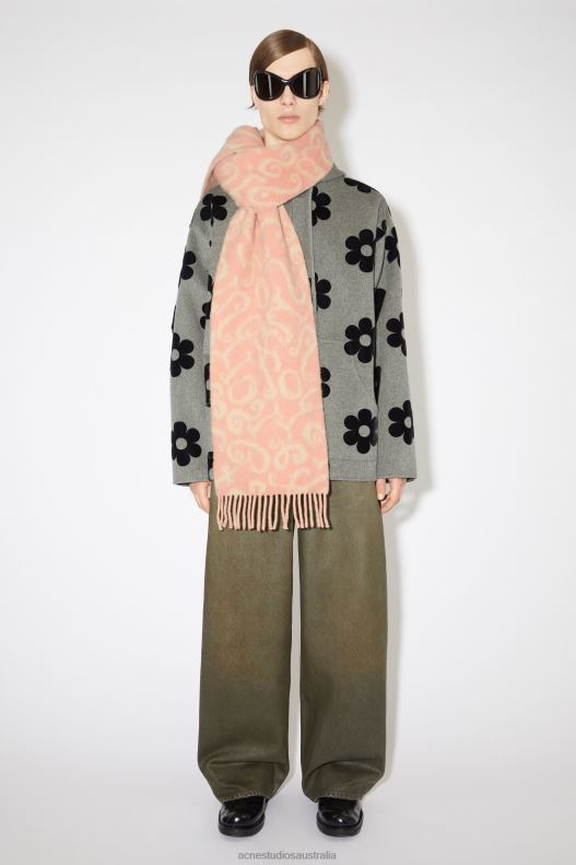 Monogram jacquard scarf Pink/Light Pink Acne Studios R66LJ735 Accessories