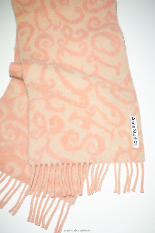 Monogram jacquard scarf Pink/Light Pink Acne Studios R66LJ735 Accessories