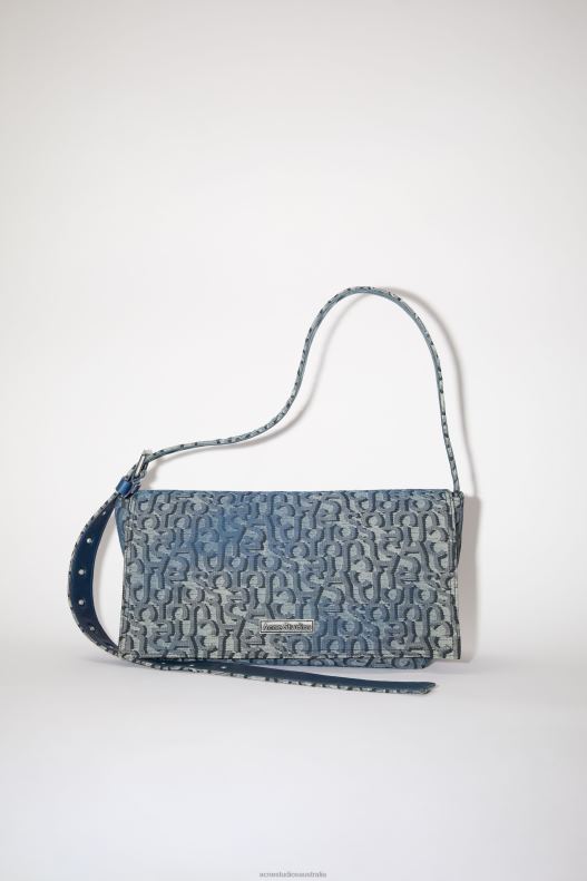 Monogram shoulder bag Runway Show Denim Blue Acne Studios R66LJ557 Accessories