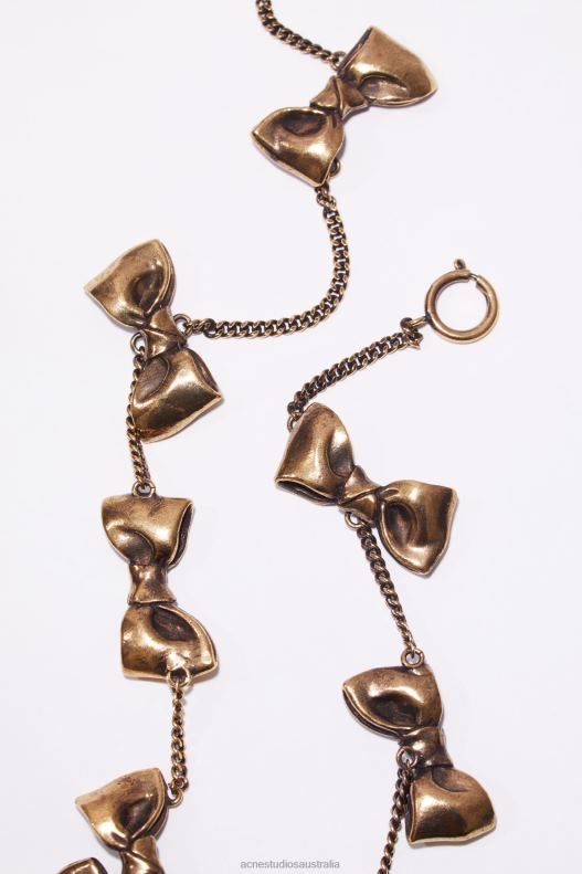 Multi bow necklace Antique Gold Acne Studios R66LJ698 Accessories