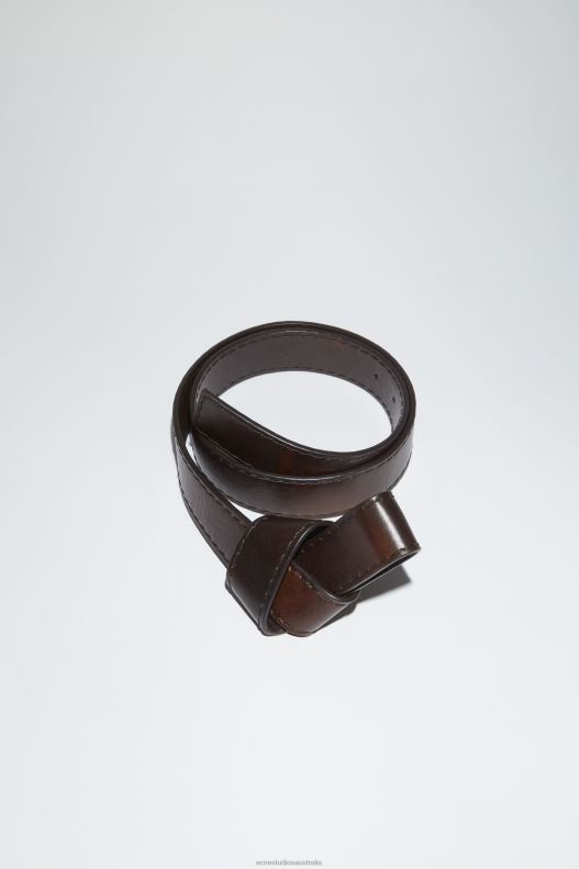 Musubi leather belt Dark Brown Acne Studios R66LJ581 Accessories