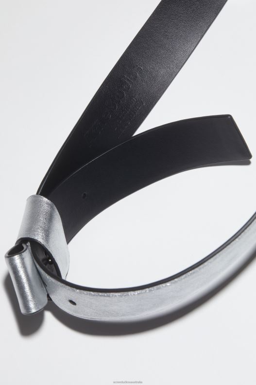 Musubi leather belt Silver Acne Studios R66LJ690 Accessories