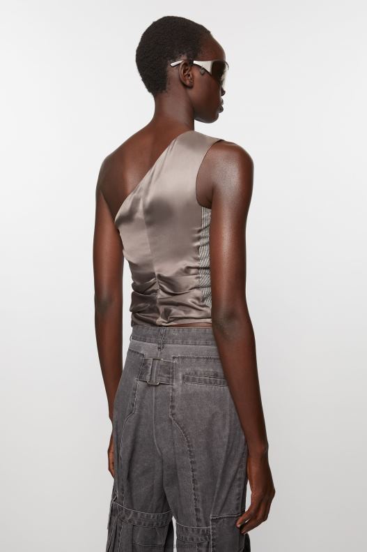 Off shoulder waistcoat top Grey Melange Acne Studios R66LJ173 Apparel