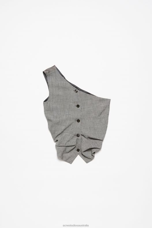 Off shoulder waistcoat top Grey Melange Acne Studios R66LJ173 Apparel