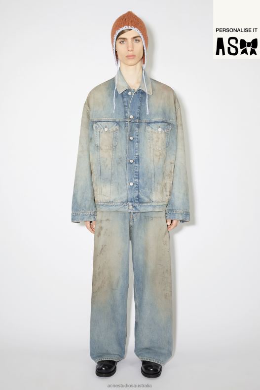 Oversized fit denim jacket Light Blue Acne Studios R66LJ916 Apparel