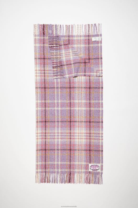 Oversized plaid scarf blanket Violet Purple Acne Studios R66LJ628 Accessories