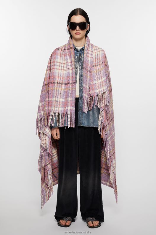 Oversized plaid scarf blanket Violet Purple Acne Studios R66LJ628 Accessories