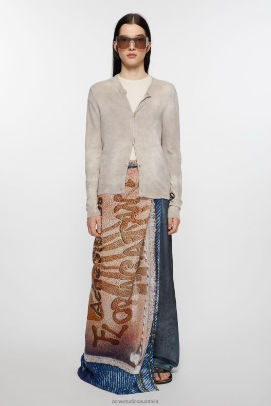 Oversized print scarf Beige/Blue Acne Studios R66LJ787 Accessories