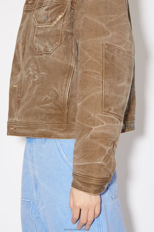 Padded denim jacket Unisex Toffee Brown Acne Studios R66LJ21 Apparel