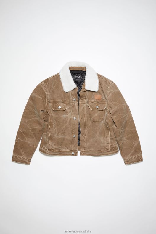 Padded denim jacket Unisex Toffee Brown Acne Studios R66LJ21 Apparel