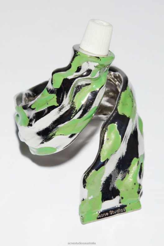 Paint tube bracelet Runway Show Silver/Green Acne Studios R66LJ691 Accessories