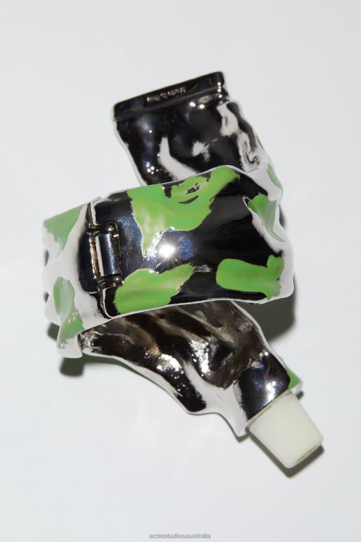 Paint tube bracelet Runway Show Silver/Green Acne Studios R66LJ691 Accessories