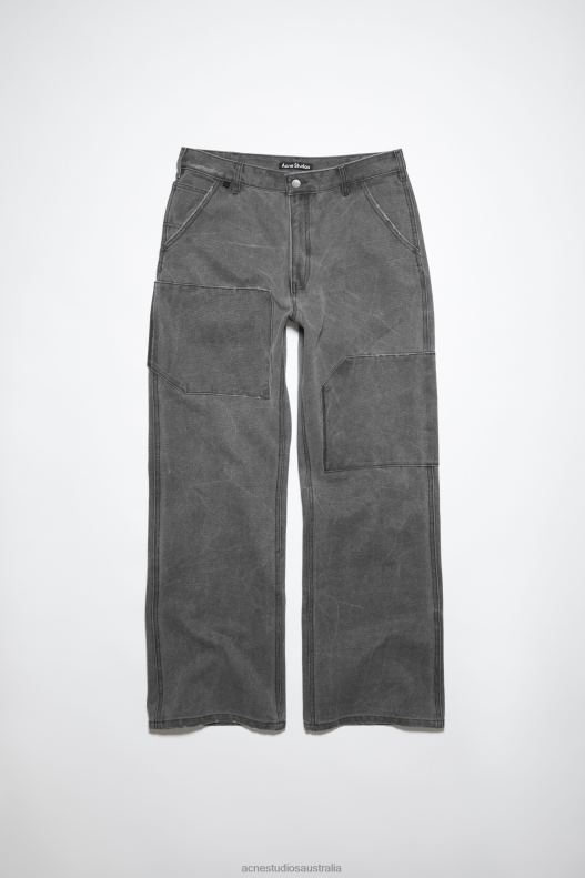 Patch canvas trousers Unisex Carbon Grey Acne Studios R66LJ1059 Apparel