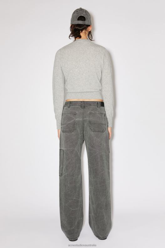 Patch canvas trousers Unisex Carbon Grey Acne Studios R66LJ310 Apparel