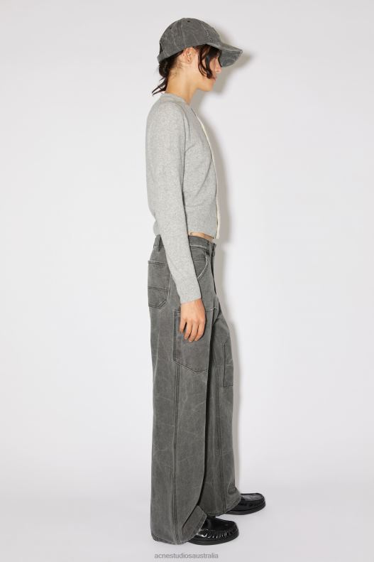 Patch canvas trousers Unisex Carbon Grey Acne Studios R66LJ310 Apparel