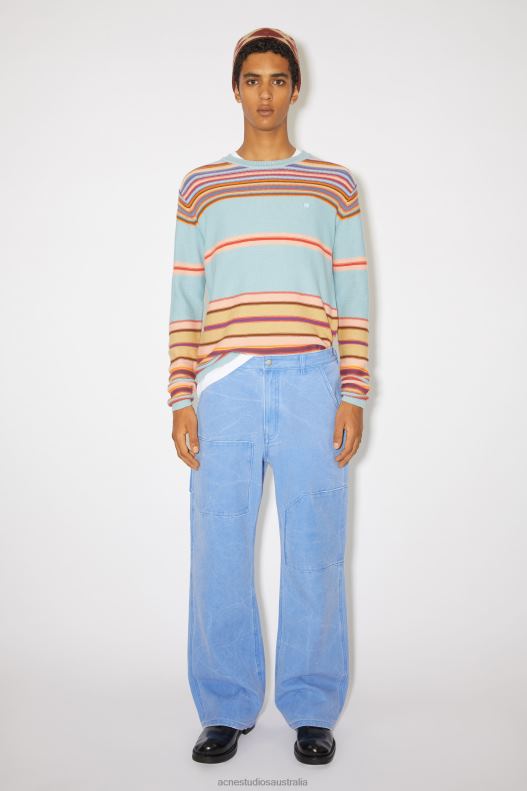 Patch canvas trousers Unisex Powder Blue Acne Studios R66LJ1056 Apparel