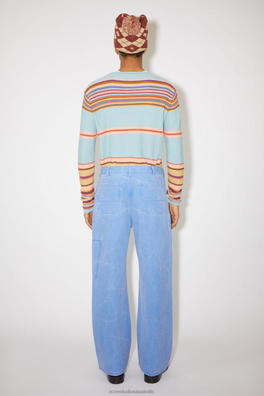 Patch canvas trousers Unisex Powder Blue Acne Studios R66LJ1056 Apparel