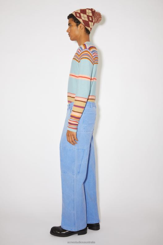 Patch canvas trousers Unisex Powder Blue Acne Studios R66LJ1056 Apparel