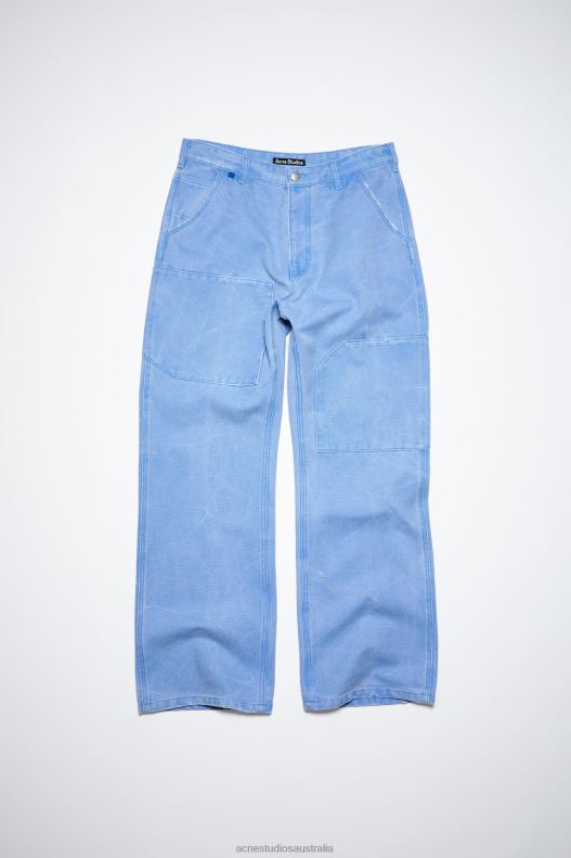 Patch canvas trousers Unisex Powder Blue Acne Studios R66LJ1056 Apparel