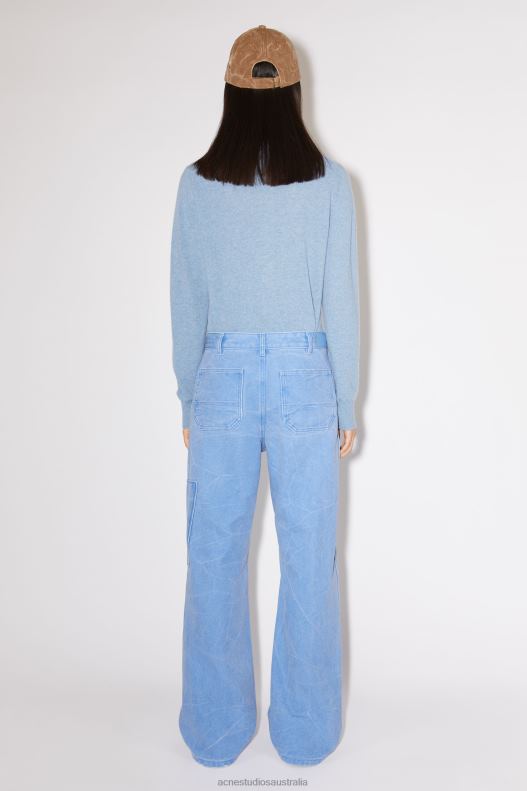 Patch canvas trousers Unisex Powder Blue Acne Studios R66LJ317 Apparel